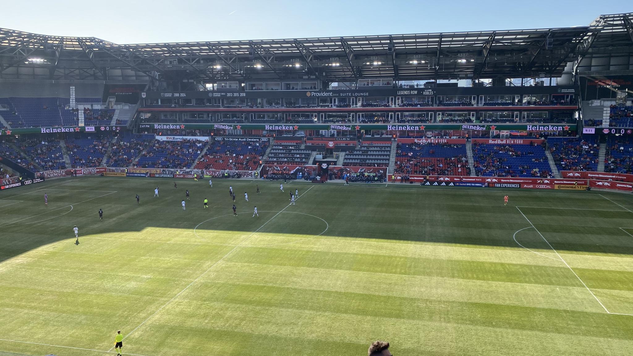 An image of soccer being played at Sports Illustrated Stadium