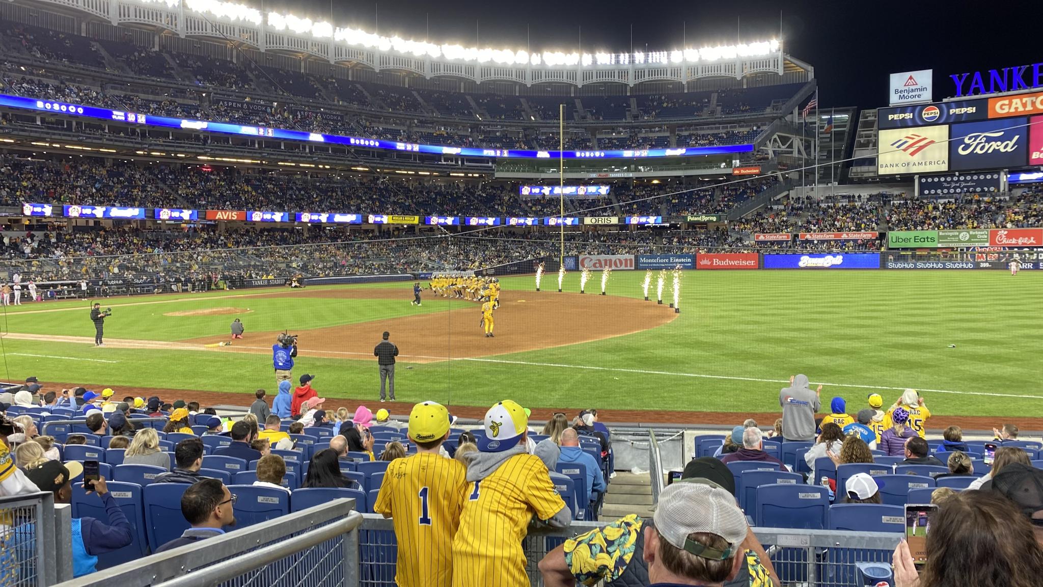 An image of a performance on the field at Yankee Stadium