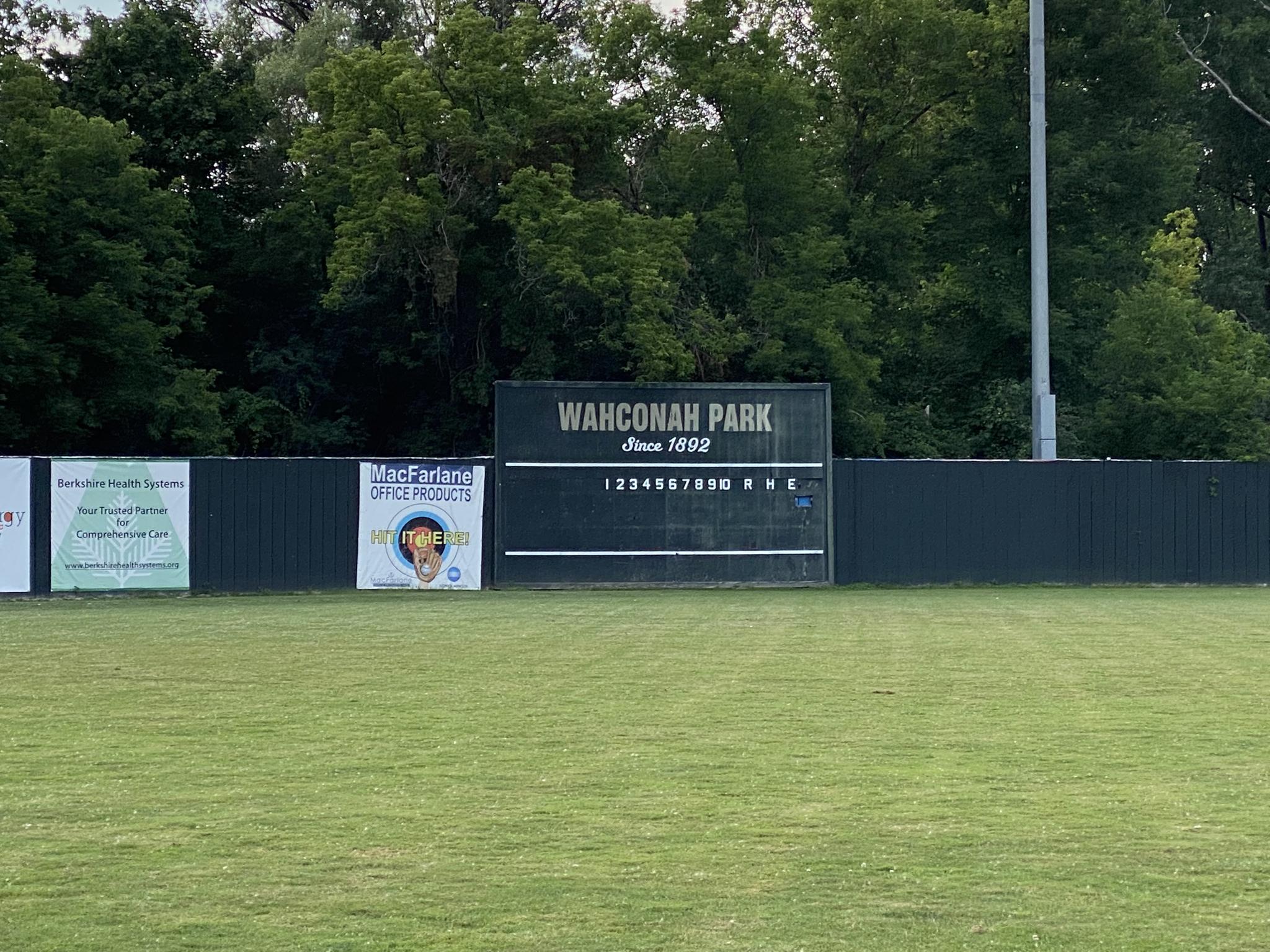 a photo of a manual scoreboard at Wahconah Park