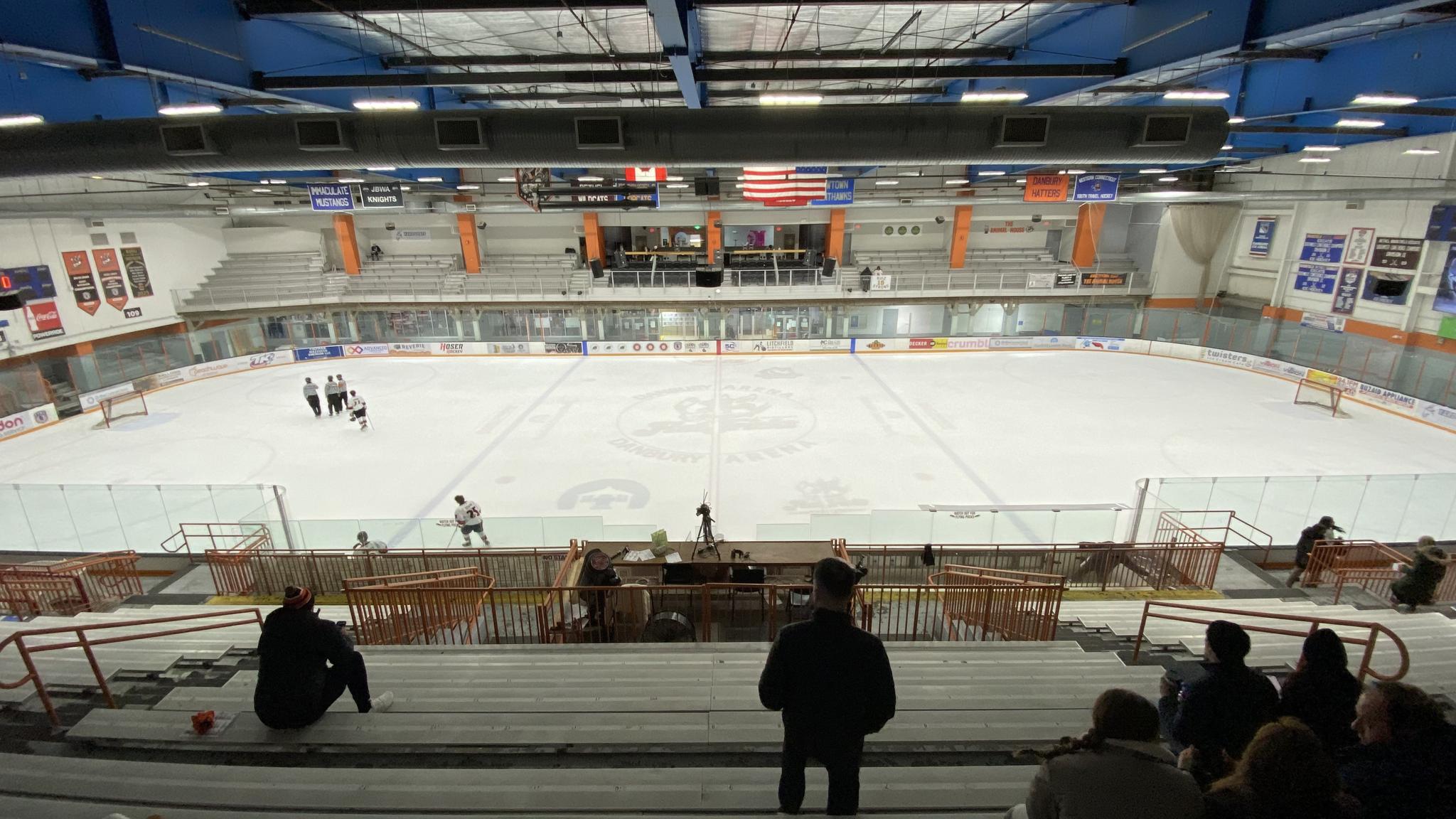 An wide-angle image of the Danbury Arena